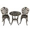 CC Outdoor Living 3-Piece Bronze Ornate Rose Cast Aluminum Outdoor Patio Bistro Chat Set